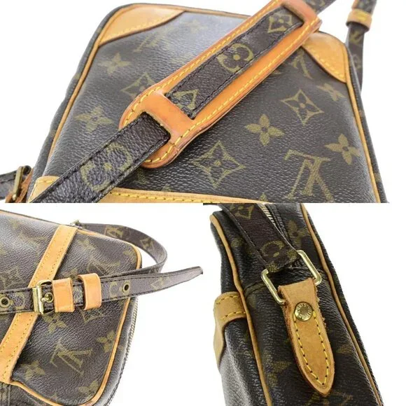 LOUIS VUITTON Danube Shoulder Bag Monogram Leather Brown France